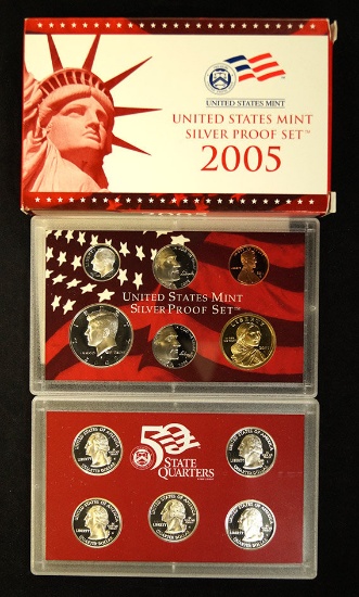 2005 Silver Proof Set in Original Box With COA