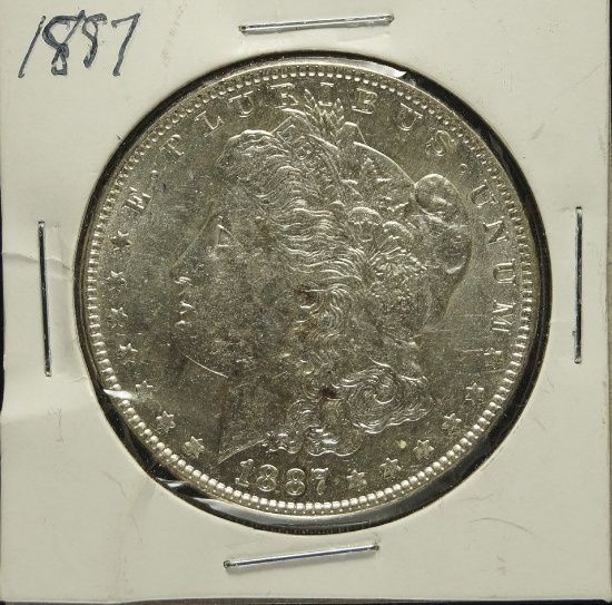 1887 Morgan Silver Dollar AU Details