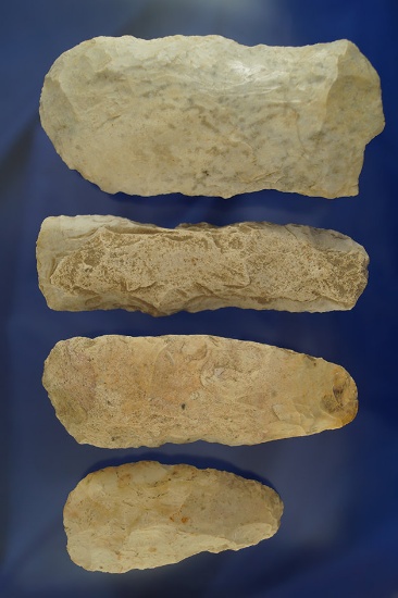 Set of 4 Flint Celts found in Illinois. Largest is 5".