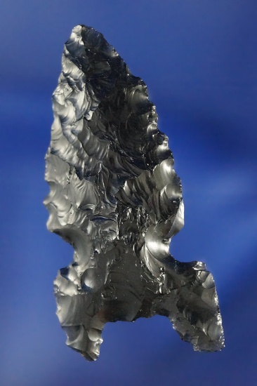 1 3/4" Obsidian Northern Sidenotch found by R.D. Mudge in Nevada.