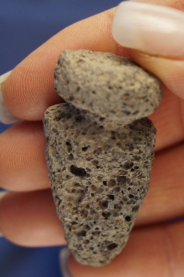 2" Lava Rock Grooved Pendant found in Arizona. Ex. Dr. Thomas Collection.