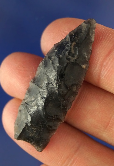 1 5/8" Humboldt Concave-Base - Semi-Translucent Banded Obsidian. Lake Co., Oregon. COA.