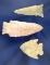 Set of three assorted Midwestern Arrowheads, largest is 2 3/8