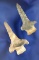 Pair of well styled Hornstone drills, largest is 2 1/2