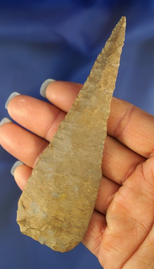 4 7/8" Dover Flint Knife that is well flaked and found in Trigg Co., Kentucky.