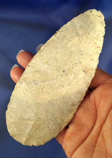 Large 5 5/8" Flint Blade found in Illinois that is well patinated.