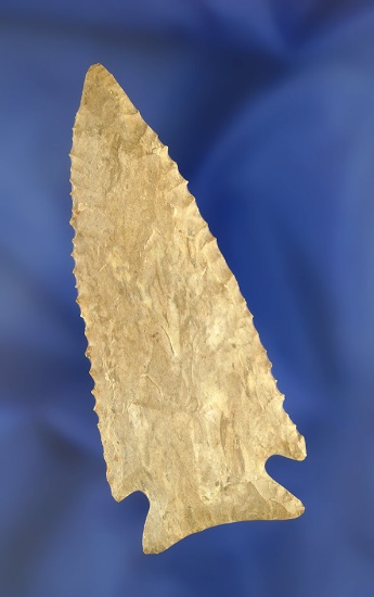 Exceptional! 3 3/8" Dover Flint Stilwell with superb edge serrations. Found in Trigg Co., Kentucky.