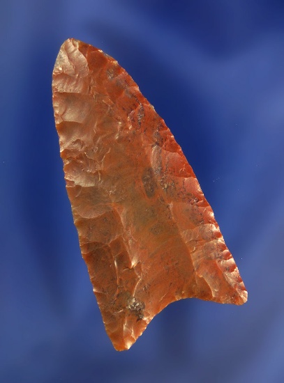 2 3/8" Clovis made from Agate. Found in Yuma Co., Colorado. Ex. Dan Powell Collection.