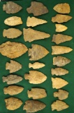 Group of 26 Midwestern Arrowheads - largest is  2 3/4