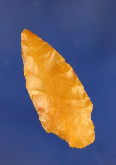 1 9/16" Yellow Agate Point found near the Columbia River. Ex. Bill Peterson Collection.