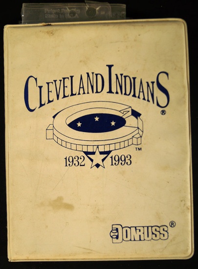 Ten page Cleveland Indians Baseball card book, including some other cards.