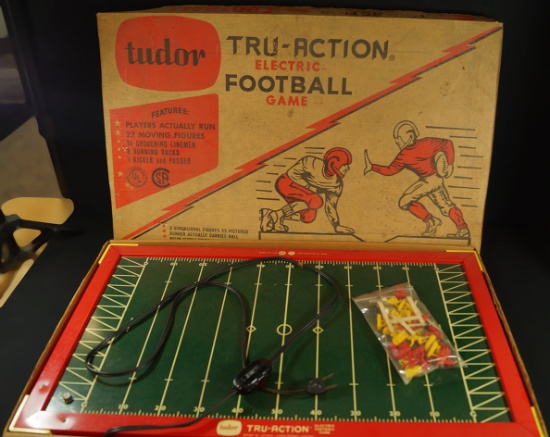 Electric Football game made by Tudor Tru-Action,  3 dimensional, players actually run, 23 figures.