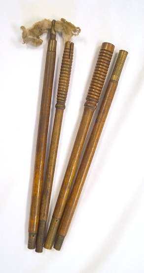 Early Wooden Gun Cleaing Rod, extends to 36" with two differnet ends for cleaning supplies.