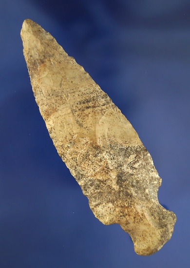 Large 4 1/2" stemmed knife found in Ohio. Ex. Gary Mumaw, Francis Patton.