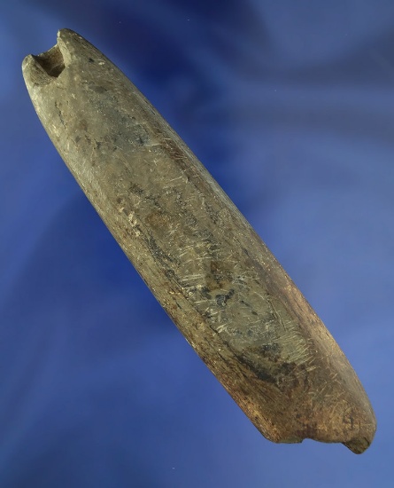 5 1/2" banded slate Adena Tube Pipe found in Darke Co. Ohio