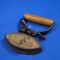 Small SAD iron, double point, detachable wood handle, 