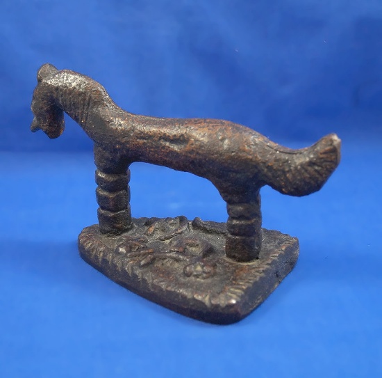 Creature iron, strong casting, traces of original brownish paint, 3 lbs, very scarce, Ht 5 1/4"