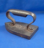 Flat iron, cast iron, hollow handle, Ht 3 1/2