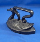 Swan flat iron, cast iron, late 1800's, Ht 3