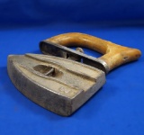 SAD flat iron, detachable wood handle, 