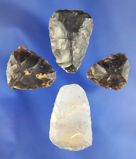 Set of 4 scrapers  found at an Arikara Indian village site in Sully County South Dakota