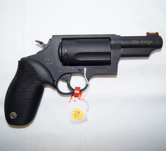 Taurus Judge Revolver--Chambered In .45 Colt And .410--3" Barrel With Fiberoptic Sights
