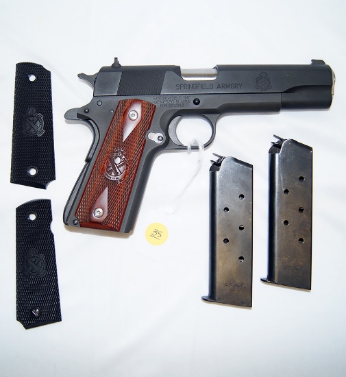 Springfield Armory 1911 A1--Comes With Box, 2 Magazines, And Extra Set Of Grips
