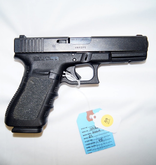 Glock 21--Caliber: .45ACP--Comes With Box, 1 Magazine, Speed Loader