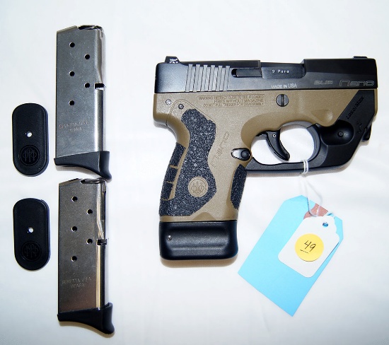 Beretta Nano--Caliber: 9mm--Has Lasermax Laser--Comes With 3 Magazines (1 Extended)  Comes In Box
