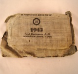German First Aid wound dressing.