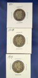 1895, 1904 and 1914 Barber Quarters AG-G+