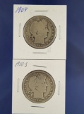 1904 and 1910-S Barber Half Dollars AG-VG