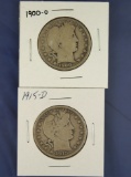 1900-O and 1915-D Barber Half Dollars AG-VG