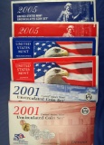 2001, 2003 and 2005 Uncirculated Mint Sets in Original Mint Envelopes