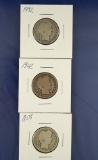 1892, 1902 and 1908 Barber Quarters AG-G