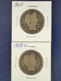 1900 and 1908-O Barber Half Dollars AG-G