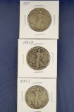 1935, 1935-D and 1935-S Walking Liberty Half Dollars VG-F