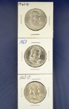 1962-D, 1963 and 1963-D Franklin Half Dollars AU-BU