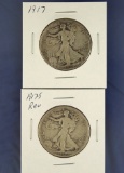 1917 and 1917-S Rev. Walking Liberty Half Dollars VG