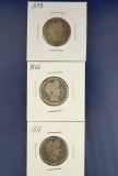 1893, 1906 and 1911 Barber Quarters AG-G