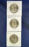 1954, 1954-D and 1954-S Franklin Half Dollars VF-AU