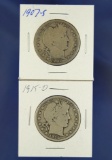 1907-S and 1915-D Barber Half Dollars G