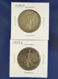 1939-D and 1939-S Walking Liberty Half Dollars F-VF