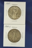 1940 and 1940-S Walking Liberty Half Dollars F-AU