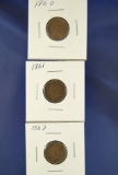 1860, 1861 and 1862 Copper Nickel Indian Cents G-F Details