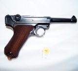 WWI German DWM Luger 9mm with new grips and clip, reblued. 1917.