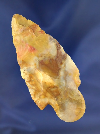 3 1/4" Colorful Flint Ridge Flint Adena found in Quncie, Ohio.  Ex. Cecil Newman collection.