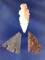 Set of three restorable Arrowheads including a very nice Wray point. Largest is 1 13/16