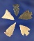 Set of 5 Arrowheads, largest is 1