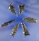 Set of six assorted Obsidian Arrowheads found by the late Hank Casiday of Lakeview Oregon between 19